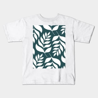 Simple branches pattern - teal Kids T-Shirt